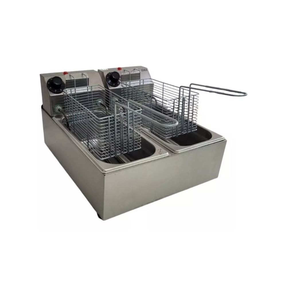 FRITADEIRA ELÉTRICA DE BATATA 220V DUPLA 6LTS C/TERMOSTATO