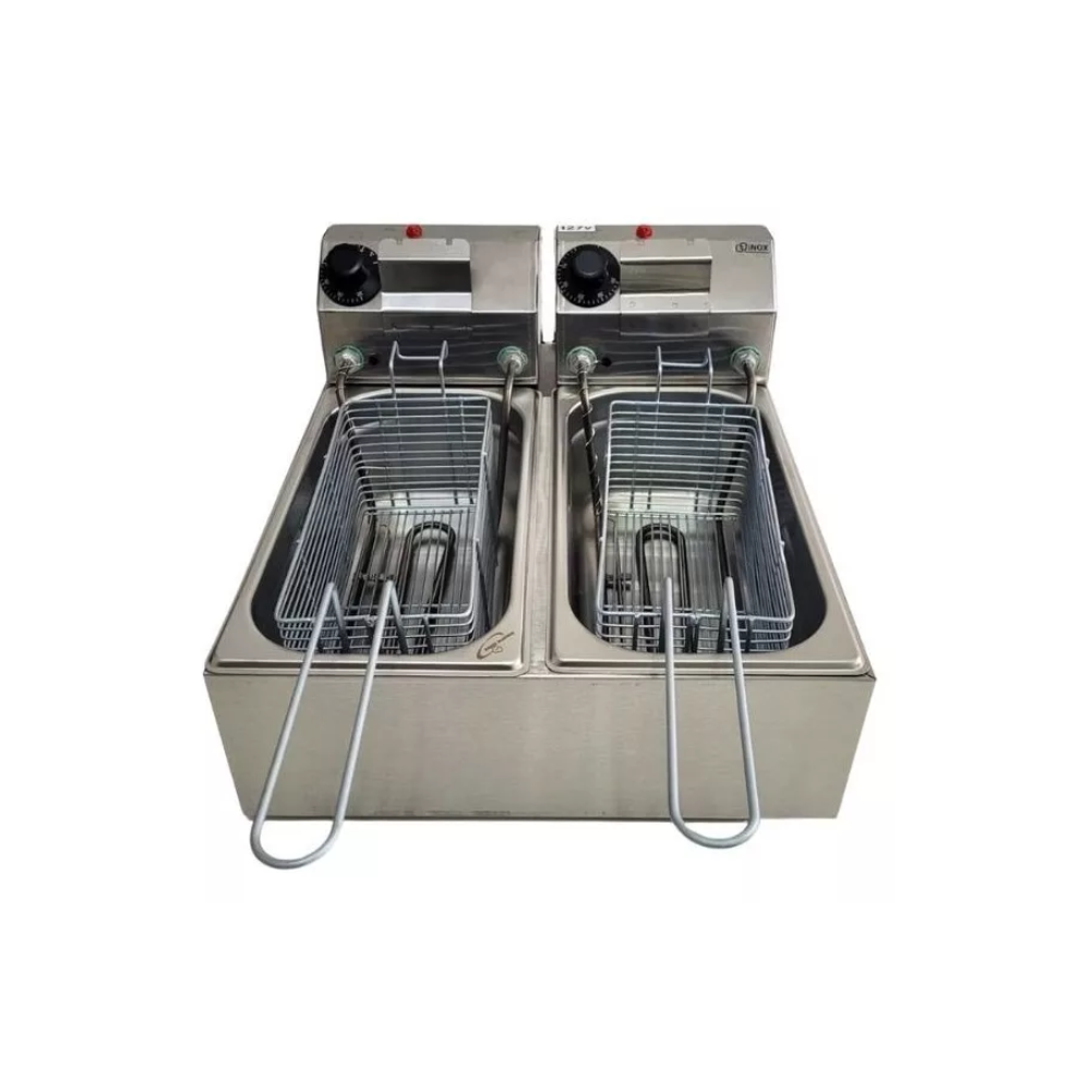 FRITADEIRA ELÉTRICA DE BATATA 220V DUPLA 6LTS C/TERMOSTATO