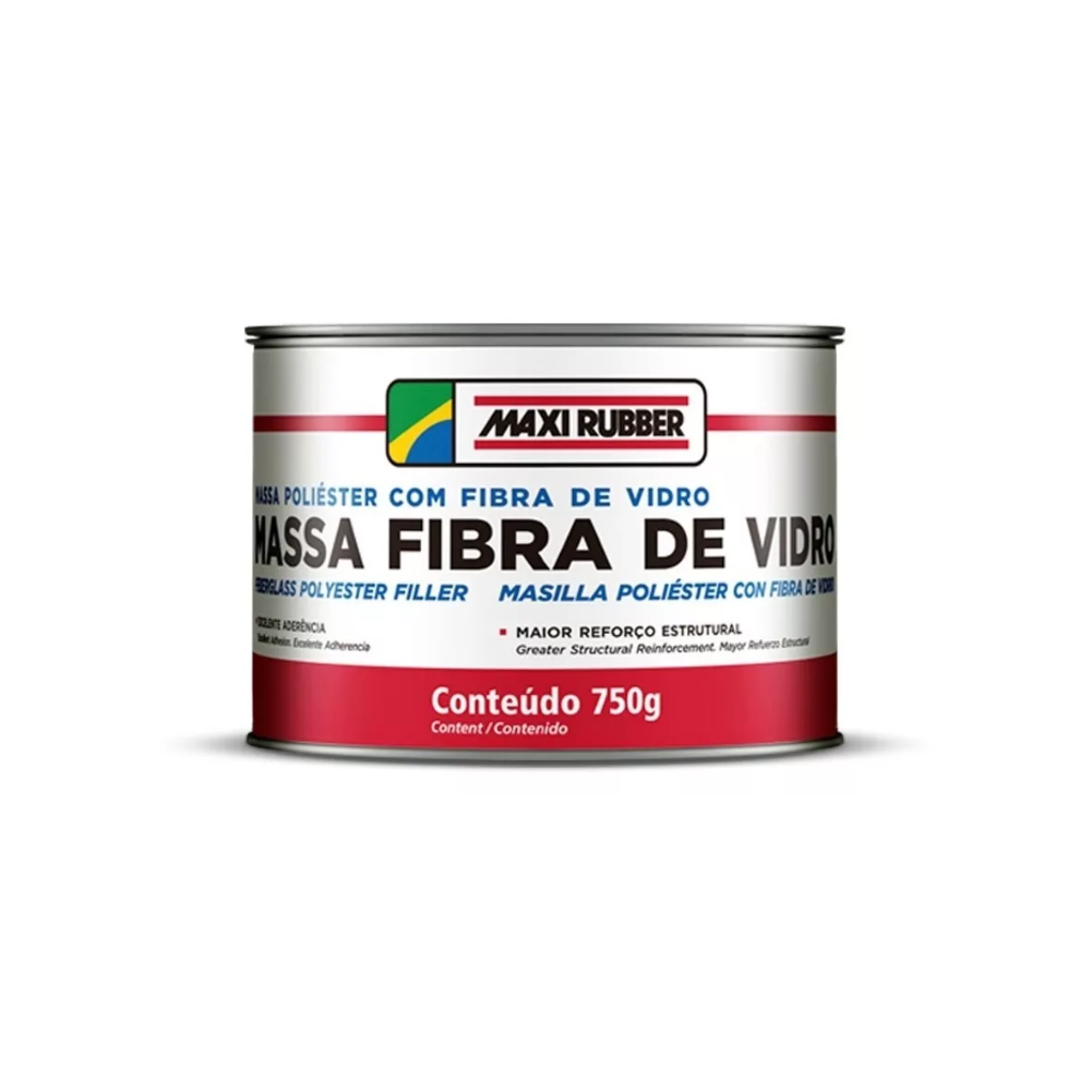 MASSA POLIESTER P/ FIBRA DE VIDRO 750GR MAXI RUBBER