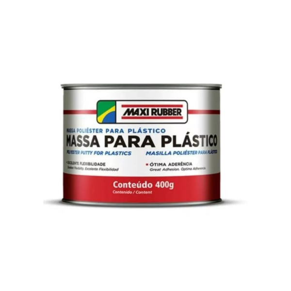 MASSA POLIESTER P/ PLASTICOS 400GR MAXI RUBBER