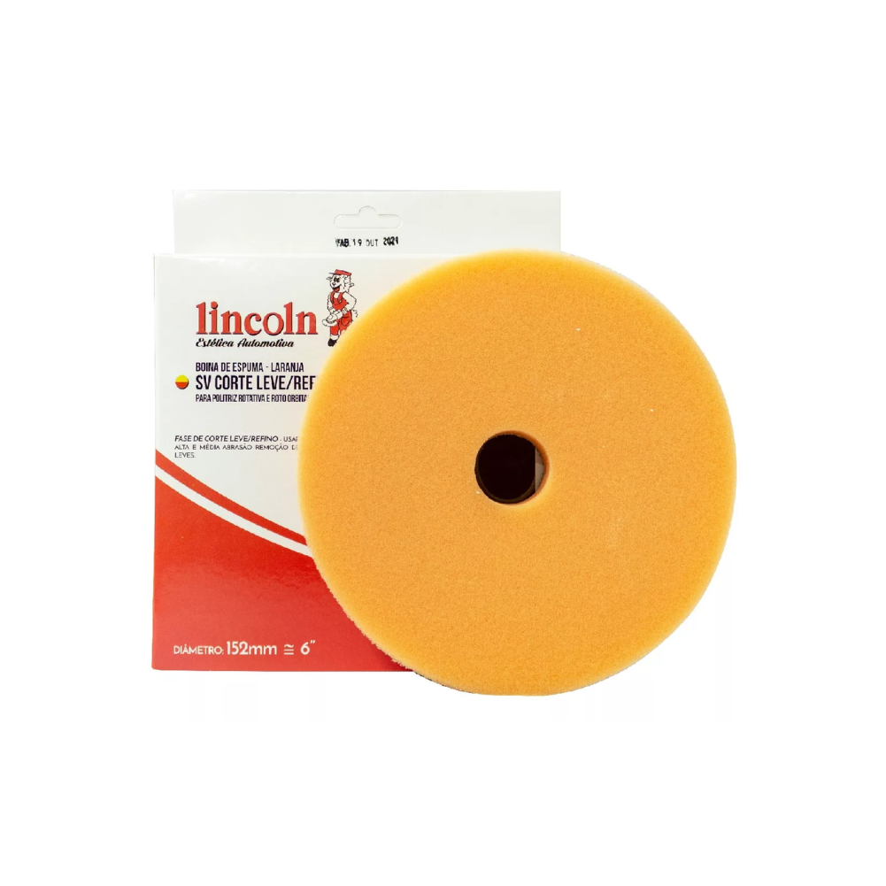 BOINA ESPUMA LARANJA DUPLA FACE CORTE LEVE 6" LINCOLN