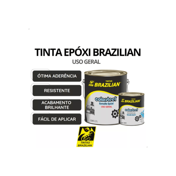 TINTA EPÓXI CINZA MÉDIO N°6,5 GL + CATALISADOR BRAZILIAN 3,6L - Image 2