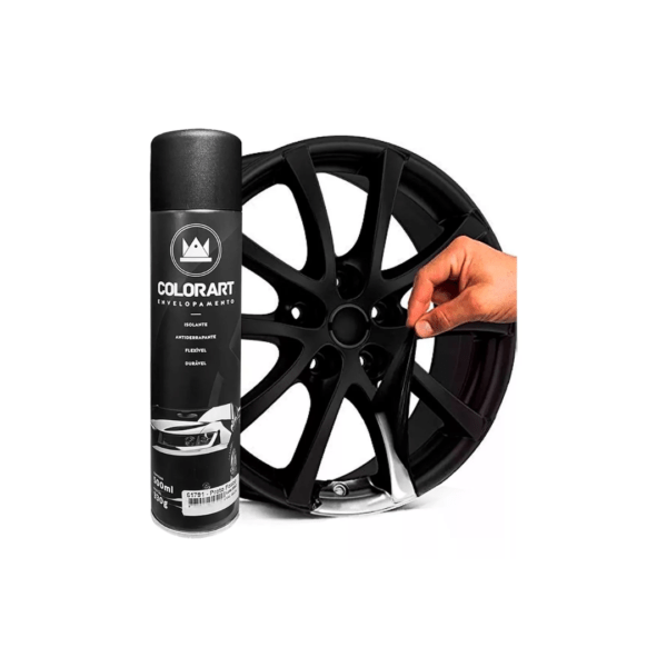 SPRAY ENVELOPAMENTO PRETO SEMI-FOSCO COLORART 500ML - Image 2